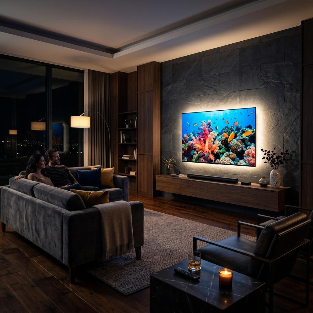 Televisor OLED en salón moderno